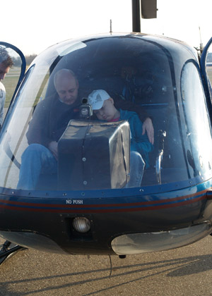 Adrian going for his helicopter ride